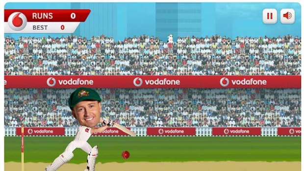 Vodafone sends the Test skipper's image in to score some marketing runs.