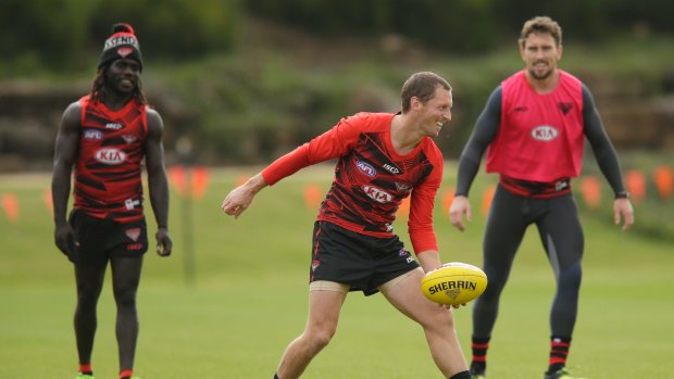 James Kelly during Bombers training. 