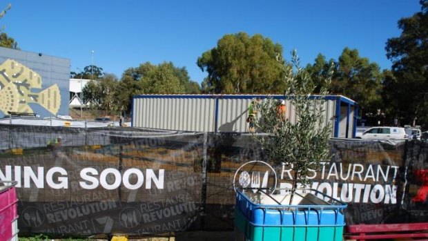 A shipping container was craned into the Leederville site this week.