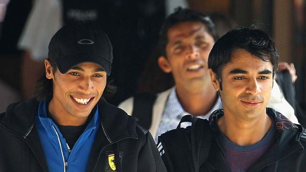 Mohammad Aamer (L), Salman Butt (R) and Mohammad Asif.