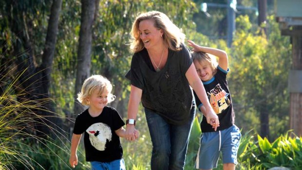 ''You do the job efficiently, then go home and do the home stuff and that's it'' ... scholarship winner Maree Sidey, who works part-time and has a supportive boss, with her boys Jesse, 3, and Gabe, 6.