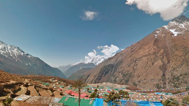 Taken from the Google Street View project footage, the village of Phortse is seen in Nepal's Khumbu region. 