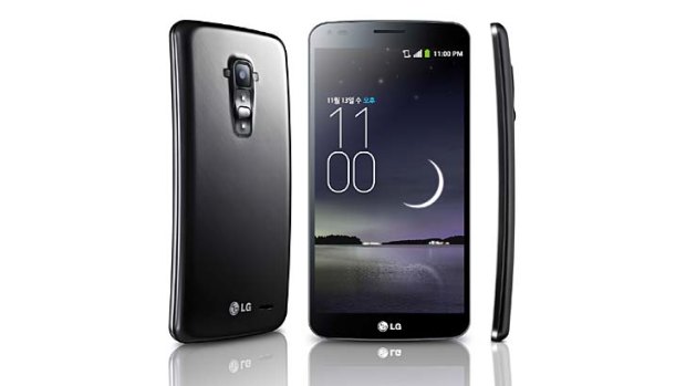 Bends: The LG G Flex smartphone.