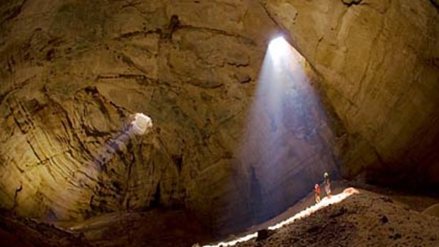 Let there be light ... Oman's Majlis-al-Jinn, one of the world's largest cave chambers.