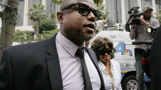 Michael Jackson's brother and sister, Randy and Rebbie Jackson arrive at court in Los Angeles.