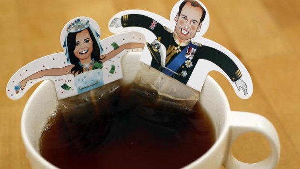 Teabags of the royal couple are among the souvenirs being sold.