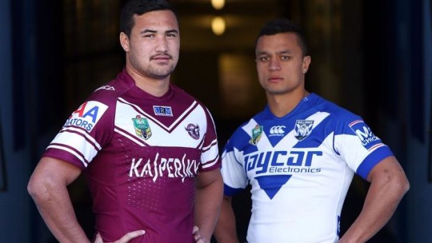 "All the losses we’ve had, we’ve handed over or given too many opportunities to the other team": Sam Perrett, right, with Manly's Peta Hiku.