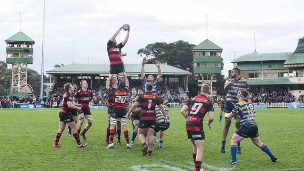 High stakes: Norths claim a lineout at the North Sydney Oval.