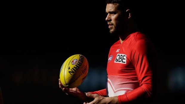Buddy good: Lance Franklin trains with the Swans this week.