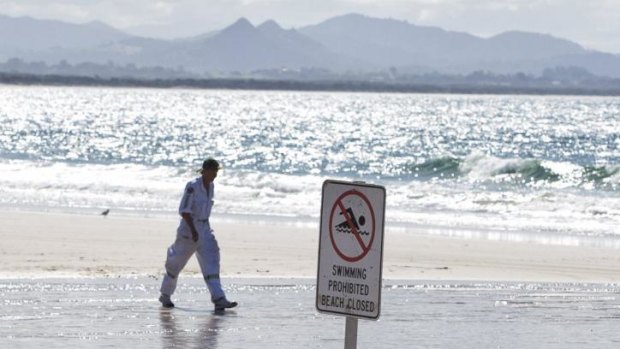 Byron Bay beaches remained closed on Wednesday.