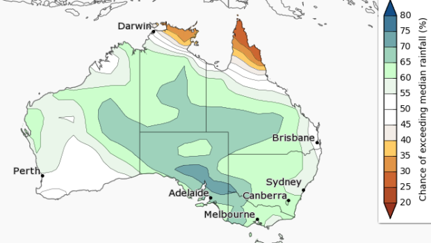 The Bureau of Meteorology is tipping above-average rainfall for April, if we can just survive a hot March