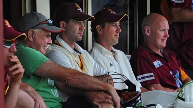 One of the boys. Ricky Ponting sits next to first drop Clinton Reid (on right of Ponting).