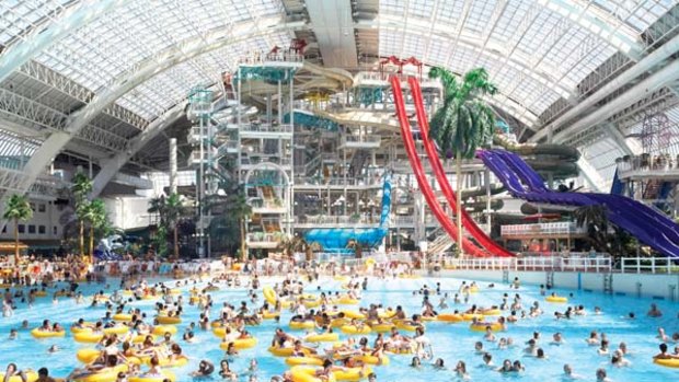 Fun under the ... skylight. World Waterpark .