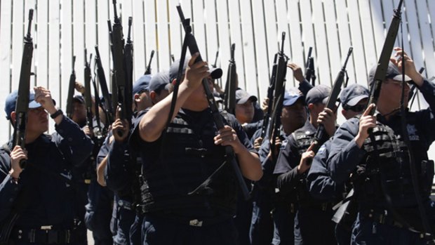 Mexican police prepare to do battle with the country's drug gangs.
