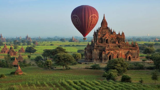 Balloon flight over Bagan, Myanmar.