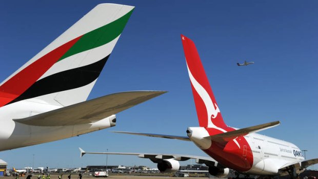 Clipped wings: Emirates has now joined its new partner Qantas in being fined for cartel behaviour.