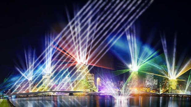 An artist's impression of the laser light show.