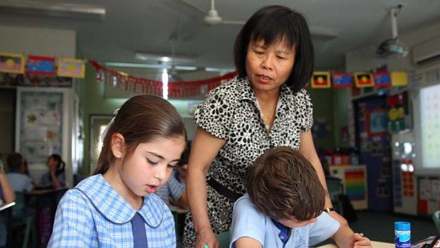Asian skills: Rouse Hill teacher Miss Tan and her students.