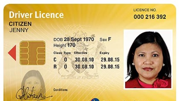 An example of the new Queensland driver's licence, which will feature chip technology.