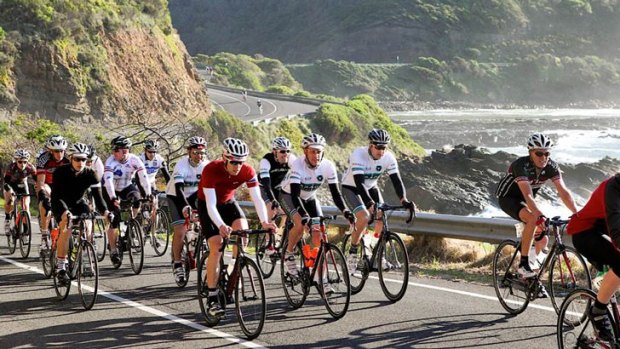 The Paragon team at last year’s Amy’s Gran Fondo Ride down the Great Ocean Road.