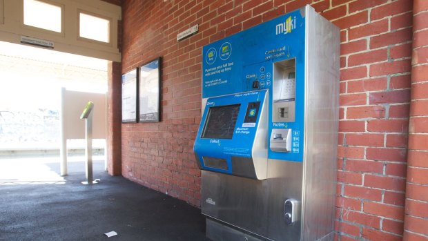 A Myki vending machine at Anstey station in Brunswick.