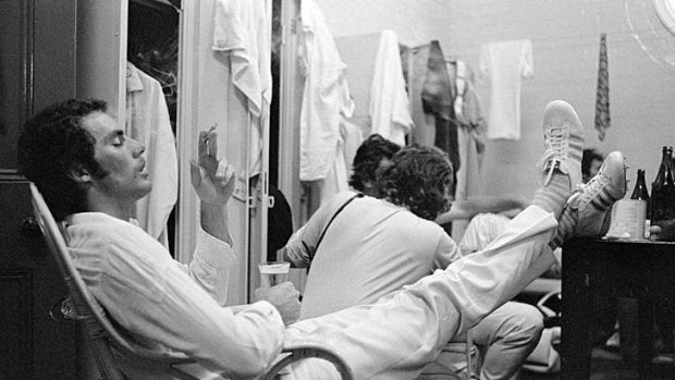 Greg Chappell relaxes after Australia won the 1974-75 series against England.