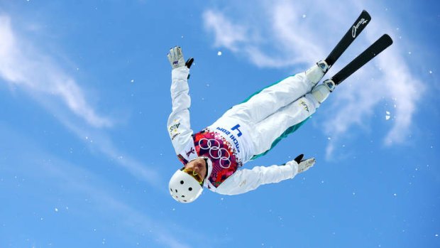 Bronze medalist ... Lydia Lassila competes in the freestyle skiing ladies' aerials competition at Rosa Khutor Extreme Park.