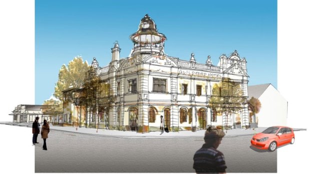 An artists' impression of what a smaller scale Guildford Hotel redevelopment might look like. 