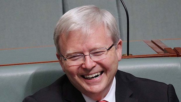 Highly amused ... Kevin Rudd has laughed off the recent Youtube ad against him.