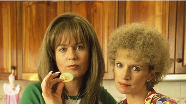 Enjoying a 'kardonnay' ... A scene from television series Kath & Kim.