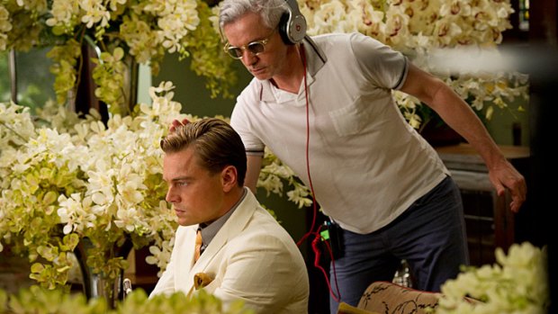 Luhrmann with Leonardo DiCaprio on the set of <i>The Great Gatsby</i>.