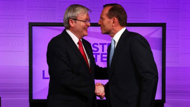 No limits: Wednesday's debate between Kevin Rudd and Tony Abbott is set to be a cracker.