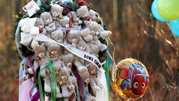 Remembering the dead &#8230; part of a makeshift memorial in Sandy Hook, Connecticut. All the children killed were six or seven years old and shot more than once with a semi-automatic rifle.