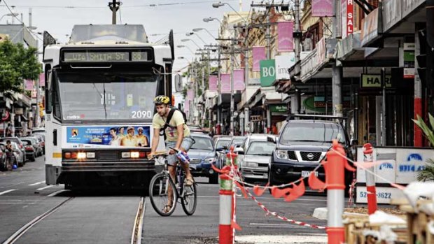 Andrew Wilson says cyclists are being squeezed out by the construction of tram super stops on High Street, Northcote.