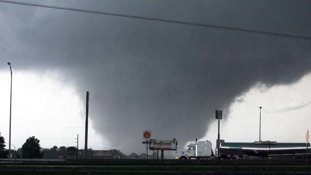 A tornado moves through Tuscaloosa, Alabama on Wednesday.