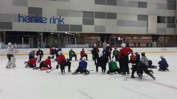 The Mustangs train at the Docklands Icehouse.