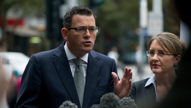 Daniel Andrews with Transport Minister Jacinta Allan has announced a second river crossing for Melbourne.