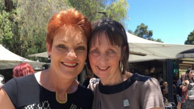 Michelle Myers with WA One Nation leader Pauline Hanson.