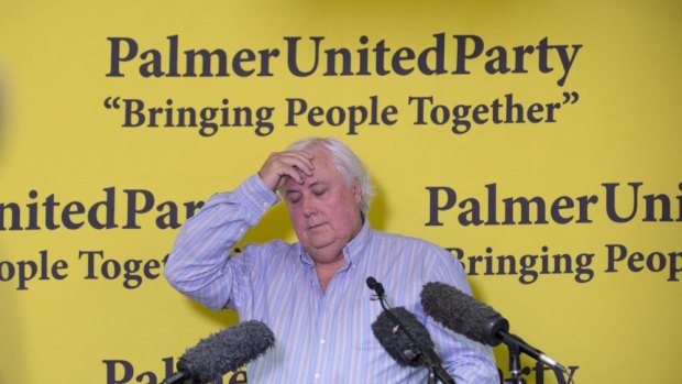 Clive Palmer holds a press conference at his Fairfax Festival.
