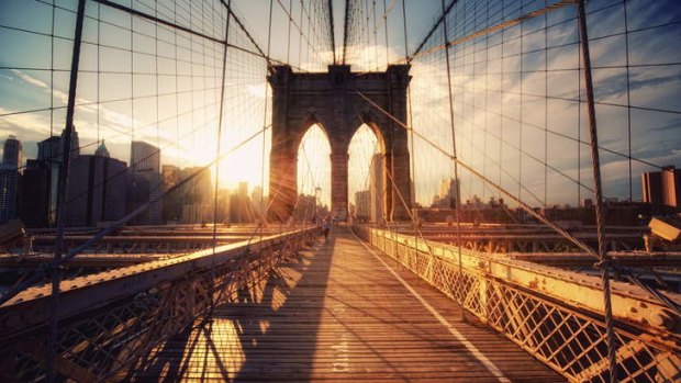 "The eighth wonder of the world": Brooklyn Bridge.