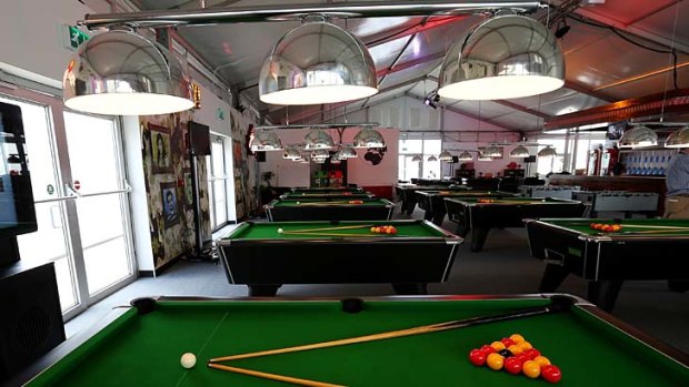 Games room ... there is something for competitors to do 24 hours a day.