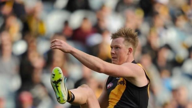 Jack Riewoldt ... failed to fire early for the Tigers in their loss to the Bulldogs.