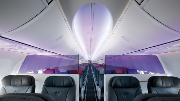 Front view of Virgin's business class seats.