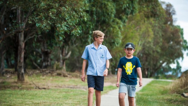Jordan King, 15, of Hawker helped Alvin Zhao, 9, of Higgins to track down his parents after his school bus broke down. He was 5km from home and had no mobile phone. 