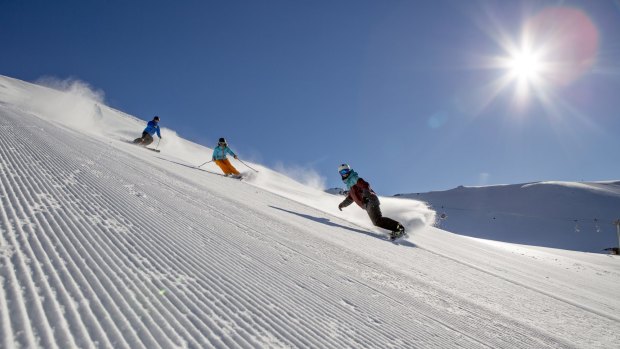 Groomed powder at Mt Hutt.