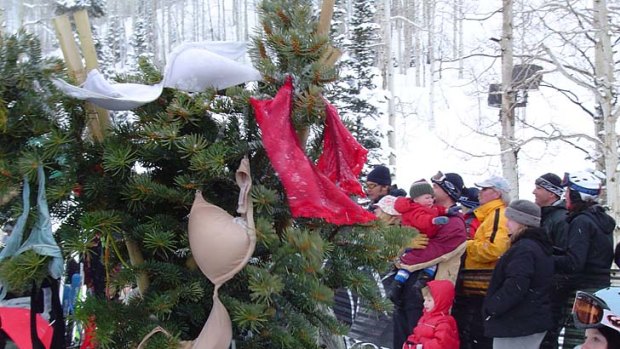 'Bra trees' are common at many ski resorts.