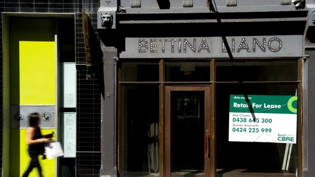 A Bettina Liano store, which closed down in Little Collin's street in 2013.