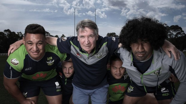 Dennis Richardson, former Secretary of the Department of Defence, with his team the NRL Canberra Raiders.
