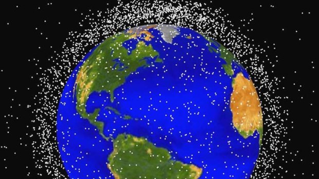 "There are believed to be as many as 500,000 pieces of debris orbiting the Earth".