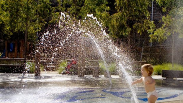 Kids' favourite ... the water feature at Sydney's Pirrama Park.